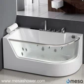 Corner Corner dreptunghiular rotund din sticlă acrilică Whirlpool Massage Jetted Hot Sale Cadă Cada de baie cu pernă