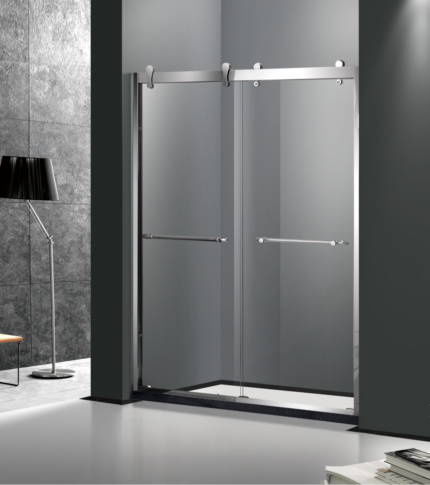 BXG-81 Hot Sale Simple Design Framed Stainless Steel Sliding Shower Door_副本.jpg