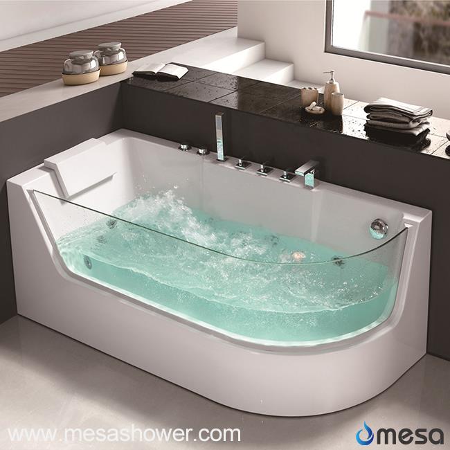 Corner Jetted Whirlpool Masaj Sticlă acril Modern Design simplu Cada cu cadă cu preț ieftin